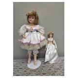 Vintage "Cinderella" collectible porcelain doll and Princess Diana collectible from the 1998 Manorville porcelain Collection.