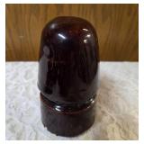 Five Vintage Brown porcelain/ceramic insulators used for telegraph or telephone lines.