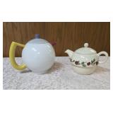 VINTAGE-Arzberg City (Germany) teapot and a vintage "Tea for One" stacking teapot (missing the tea cup) is featuring a cheery vine design.   This teapot is Franciscan made in  Portugal.  VERY COLLECTI