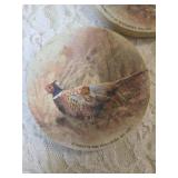 Five - Pheasant themed coaster, One deck of Pheasant Playing cards - unopened. One- Pheasant Pocket Knife.