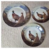 Set of Wild Wings collector plates.  Includes a 12" plate, 9" plate, and 6" plate.  All plates feature a pair of Ring-Necked Pheasants design.