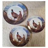 Set of Wild Wings collector plates.  Includes a 12" plate, 9" plate, and 6" plate.  All plates feature a pair of Ring-Necked Pheasants design.