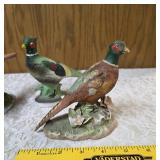 Three - Vintage Ceramic Ring Necked pheasant figurines most likely from the HOMCO company.