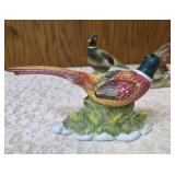 Three - Vintage Ceramic Ring Necked pheasant figurines most likely from the HOMCO company.