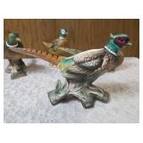 Four - Vintage Ceramic Pheasant Shaped Planters/figurines. Possibly produced in Japan or by companies like McCoy Potteryor Relpo during the mid-century era.