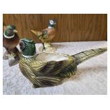 Four - Vintage Ceramic Pheasant Shaped Planters/figurines. Possibly produced in Japan or by companies like McCoy Potteryor Relpo during the mid-century era.