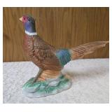 Three - Vintage ceramic Ring Necked pheasant figurines most likely from the Enesco or Napco in Japan during the mid 20th century.