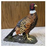 Three - Vintage ceramic Ring Necked pheasant figurines most likely from the Enesco or Napco in Japan during the mid 20th century.