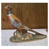 Vintage Ceramic Holland Mold pheasant figurine set featuring hand-painted male and female birds on a base. Popular during the 60s-70s.