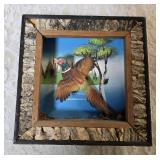 Wild-life themed baseball cap, Avon Pheasant Decanter, 3-D Wall Art Shadowbox featuring a pheasant in natural setting, Welcome Friends Wooden Plaque, Handcrafted Napkin or mail holder.