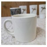 Seven misc. pheasant glassware/mugs.   Glasses are made of milk glass.  The rest are ceramic.