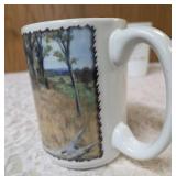 Seven misc. pheasant glassware/mugs.   Glasses are made of milk glass.  The rest are ceramic.