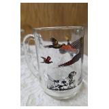 Five vintage glass coffee mugs featuring wildlife designs from the 60s-70s.  Often manufactured by Federal Glass Co.
