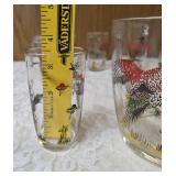 Hazel-Atlas Ice Bowl 5" Deep and  8 Tumblers featuring "Pheasants" pattern, produced roughly 1950