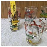 7 - Misc. Glass Sizes and Designs.  Glassware is likely produced by the Hazel-Atlas Glass Company and features the "Pheasants" pattern, produced roughly 1950