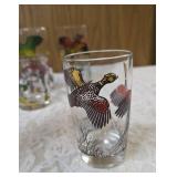 7 - Misc. Glass Sizes and Designs.  Glassware is likely produced by the Hazel-Atlas Glass Company and features the "Pheasants" pattern, produced roughly 1950