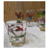 7 - Misc. Glass Sizes and Designs.  Glassware is likely produced by the Hazel-Atlas Glass Company and features the "Pheasants" pattern, produced roughly 1950