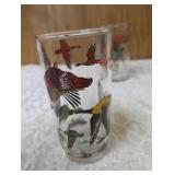 7 - Misc. Glass Sizes and Designs.  Glassware is likely produced by the Hazel-Atlas Glass Company and features the "Pheasants" pattern, produced roughly 1950