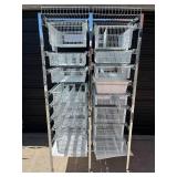 MSRP $3,000 Technibilt SmartCell HD Storage Cart - 16 White Polycoated Baskets w/Removable Inserts, Smooth Height Adjustable Metal Glide Track System, 6ft Mobile Unit, High Density Storage Organizer f