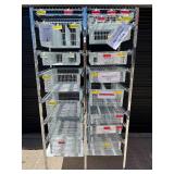 MSRP $3,000 Technibilt SmartCell HD Storage Cart - 14 White Polycoated Baskets w/Removable Inserts, Smooth Height Adjustable Metal Glide Track System, 6ft Mobile Unit, High Density Storage Organizer f