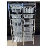 MSRP $3,000 Technibilt SmartCell HD Storage Cart - 14 White Polycoated Baskets w/Removable Inserts, Smooth Height Adjustable Metal Glide Track System, 6ft Mobile Unit, High Density Storage Organizer f