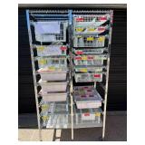MSRP $3,000 Technibilt SmartCell HD Storage Cart - 17 White Polycoated Baskets w/Removable Inserts, Smooth Height Adjustable Metal Glide Track System, 6ft Mobile Unit, High Density Storage Organizer f