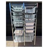 MSRP $3,000 Technibilt SmartCell HD Storage Cart - 17 White Polycoated Baskets w/Removable Inserts, Smooth Height Adjustable Metal Glide Track System, 6ft Mobile Unit, High Density Storage Organizer f