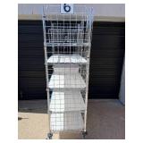 MSRP $2,500 – Metro Enclosed Wire Storage Cart, 5 Adjustable Shelves, Locking Casters w/ Bumpers, 78in Mobile Unit, Heavy Duty Steel Organizer for Warehouse Shop Garage Inventory Storage - Like New