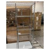 MSRP $1,800 – Metro Shelving Cart w/ Horizontal Hanging Bars for Cords Hoses Tools & Packaged Parts Display, 5 Shelf Storage System, Locking Casters w/ Bumpers, 6ft x 5ft Heavy Duty Mobile Organ
