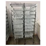 MSRP $3,000 Technibilt SmartCell HD Storage Cart - 16 White Polycoated Baskets w/Removable Inserts, Smooth Height Adjustable Metal Glide Track System, 6ft Mobile Unit, High Density Storage Organizer f