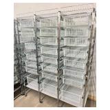 WOW MSRP $5,000 Technibilt SmartCell HD Storage Cart - 23 White Polycoated Baskets w/Removable Inserts, Smooth Height Adjustable Metal Glide Track System, 6ft Mobile Unit, High Density Storage Organiz