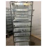 WOW MSRP $5,000 Technibilt SmartCell HD Storage Cart - 23 White Polycoated Baskets w/Removable Inserts, Smooth Height Adjustable Metal Glide Track System, 6ft Mobile Unit, High Density Storage Organiz