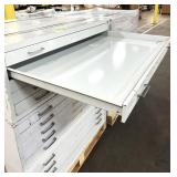 MSRP $12,000 – (3) Mayline/Safco Flat File Storage System, 15 Drawer Oversize Blueprint Map Cabinet Set, Heavy Duty Steel Drafting Files For Engineers Print Shops - See Pics For Exterior Condition *