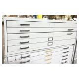 MSRP $12,000 – (3) Mayline/Safco Flat File Storage System, 15 Drawer Oversize Blueprint Map Cabinet Set, Heavy Duty Steel Drafting Files For Engineers Print Shops - See Pics For Exterior Condition *