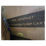 Garvee 1400lbs 7Cu.Ft. Garden Dump Cart Tow Behind with 2-in-1 Convertible Handle and 13in All Terrain Wheels, Heavy Duty Poly Pull Behind Yard Dump Wagon ATV Trailer for Lawn Mower Tractor, Retail $2