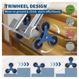 Garvee Aluminum Stair Climbing Cart 600 lbs Capacity Heavy-Duty Stair Climber Dual Handles TPR Wheels Extendable Base Plate Home & Warehouse Use