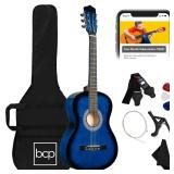 Beginner Acoustic Guitar Set w/ Case, Strap, Extra Strings - 38in, BlueBurst