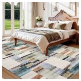 Garvee Large Living Room Rugs 8x10 Area Rugs Machine Washable Modern Geometric Neutral Rug Non Slip Low Pile Multi