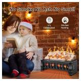 21 in. Freestanding Electric Fireplace Set with Remote and Overheat Protection