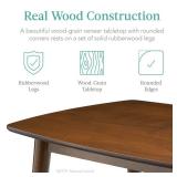 Wooden Mid-Century Modern Dining Table, Walnut (Table Only)