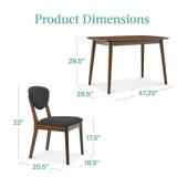 Wooden Mid-Century Modern Dining Table, Walnut (Table Only)