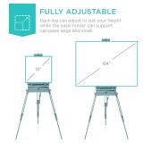 Art Easel for Painting, Portable Adjustable Tripod with 32-Piece Art Set, Blue