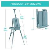 Art Easel for Painting, Portable Adjustable Tripod with 32-Piece Art Set, Blue