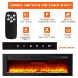 Garvee 50" Electric Fireplace, In-Wall/ Mounted, 3D Flames, 750/1500W, 5 Brightness Level Adjustment, For any room, Retail $229.99