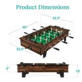 Tabletop Foosball Table, Arcade Table Soccer w/ 2 Balls - 40in
