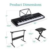 61-Key Beginners Electronic Keyboard Piano Set w/ 3 Modes, Microphone, Black, Retail $169.99