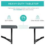 Portable Folding Plastic Dining Table w/ Handle, Lock - 6ft, Dark Gray