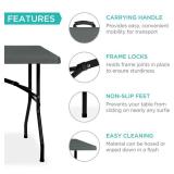 Portable Folding Plastic Dining Table w/ Handle, Lock - 6ft, Dark Gray