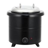 Garvee 13.7QT Commercial Soup Kettle With Stainless Steel Insert For Banquet & Buffet, Built-in Lid, Anti-Scald Handle, Silver