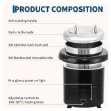 Garvee 13.7QT Commercial Soup Kettle With Stainless Steel Insert For Banquet & Buffet, Built-in Lid, Anti-Scald Handle, Silver